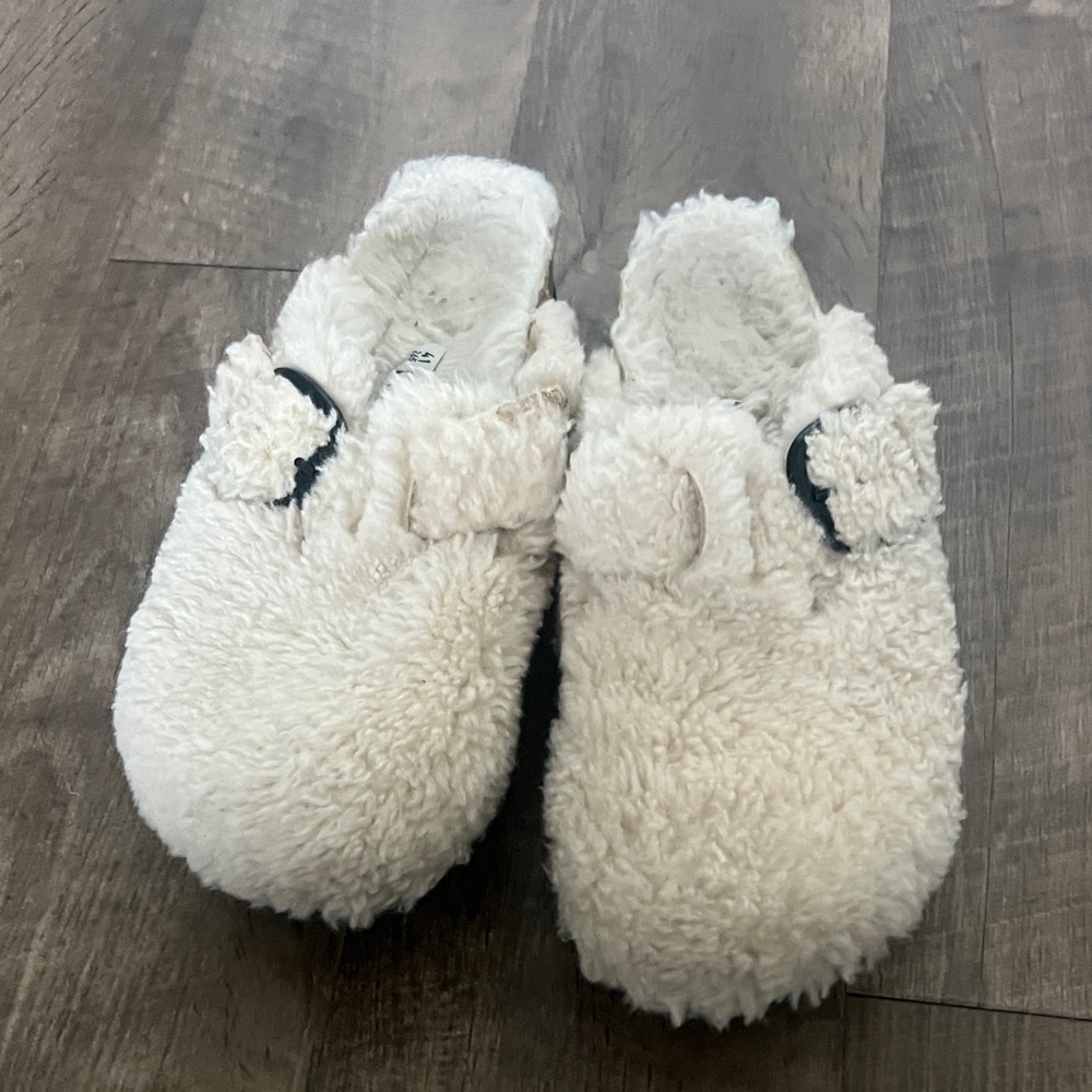 Birkenstock Papillio Platform Sherpa Cream Clogs